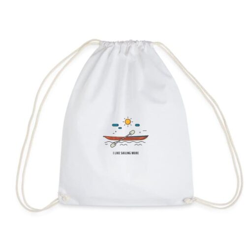 I Like Sailing More Drawstring Bag