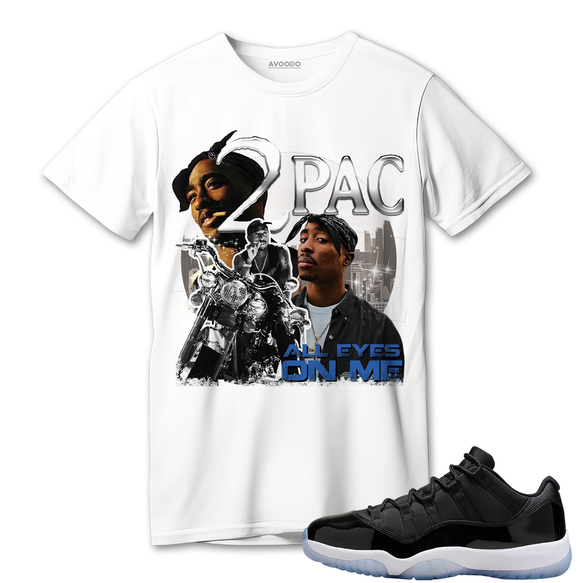 AJ 11 Low Space Jamz T-Shirt Match 90s Pac Shakur
