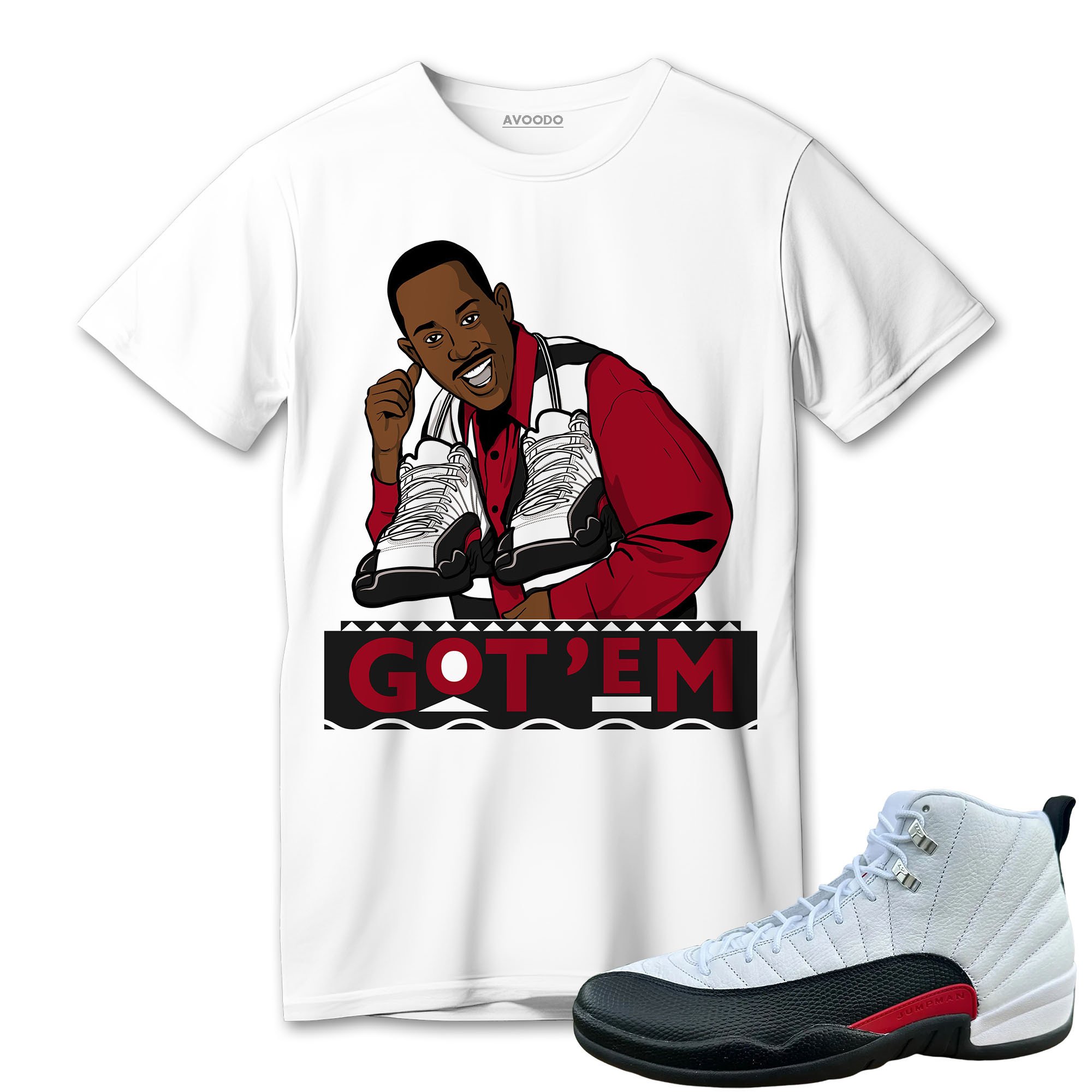 AJ 12 Retro Red Taxi T-Shirt Match 90s TV Series Got Em