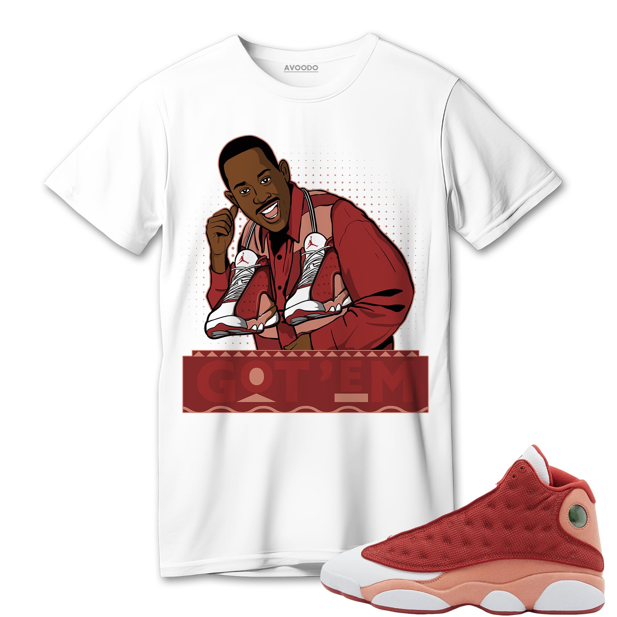 AJ 13 Dune Red T-Shirt Match 90s TV Series Got Em