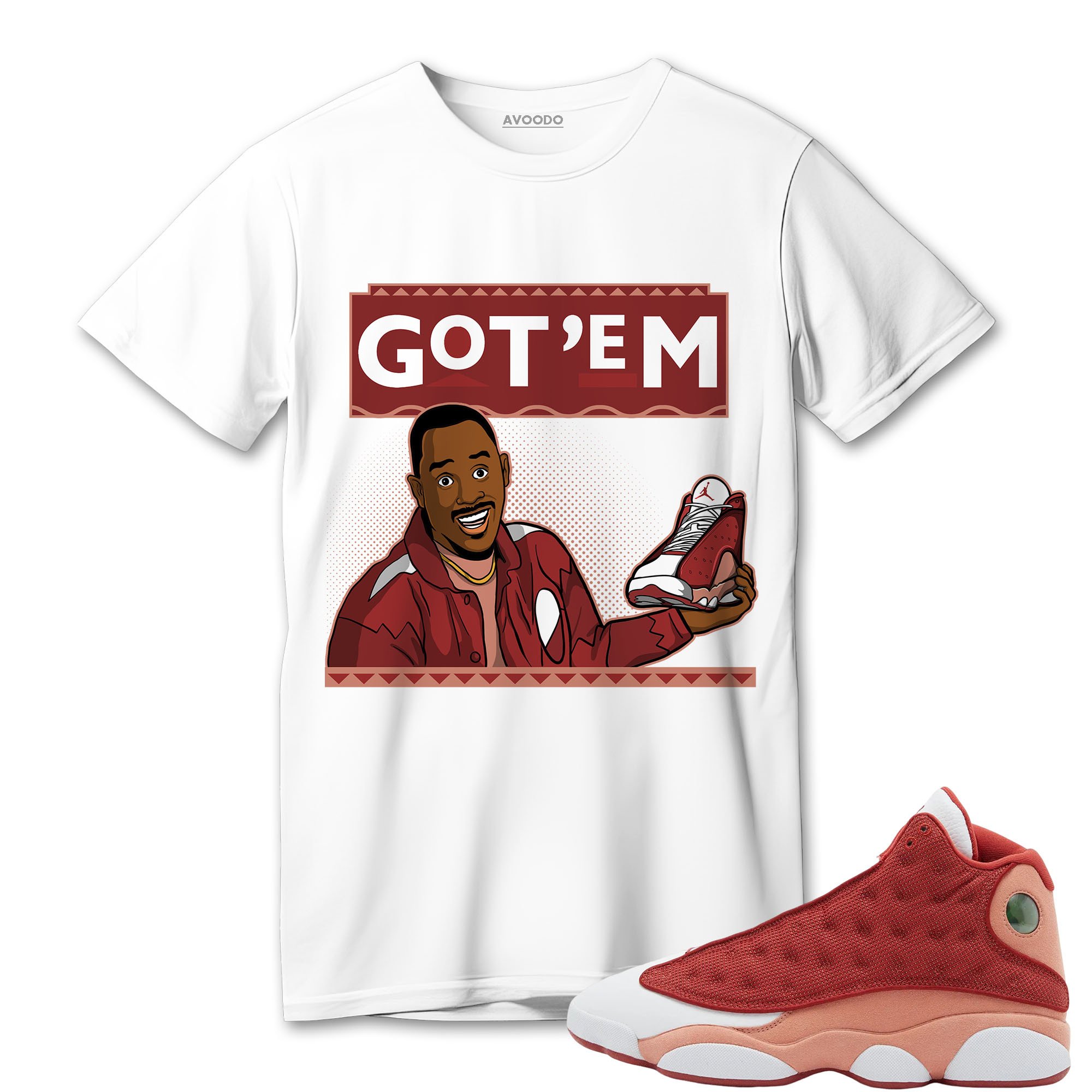 AJ 13 Dune Red T-Shirt Match Got Em 90s TV Style