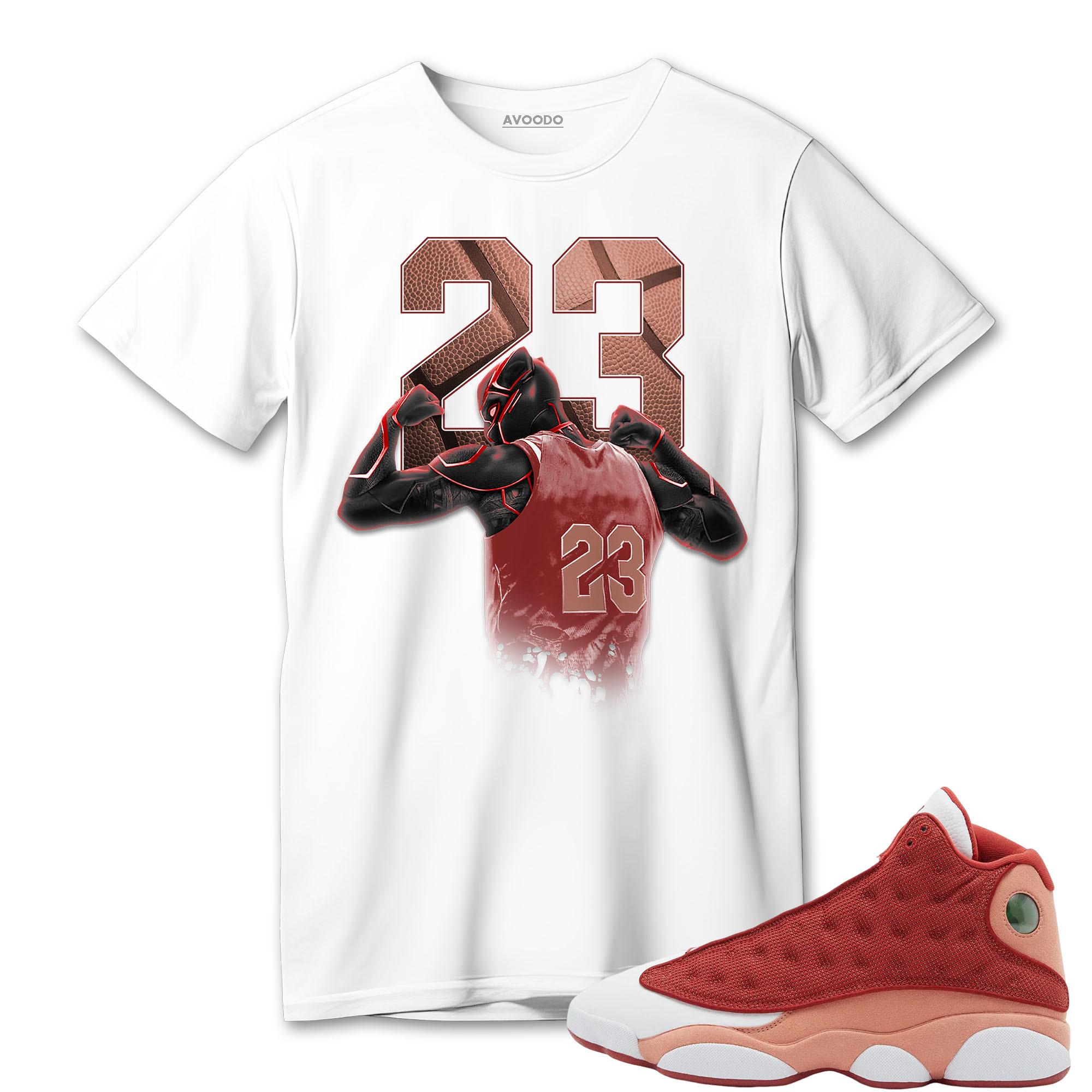 AJ 13 Dune Red T-Shirt Match Number 23 Panther
