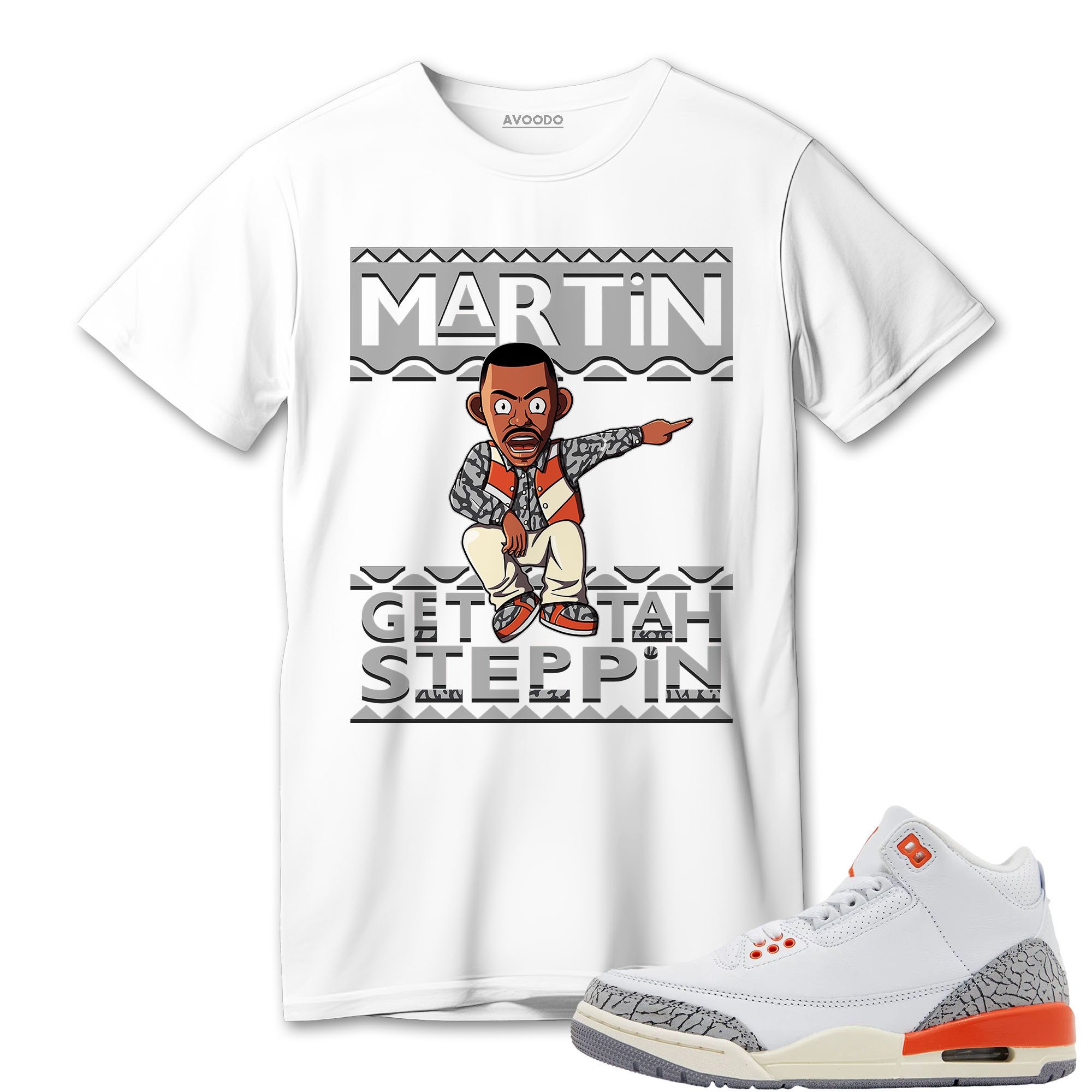 AJ 3 Georgia Peach T-Shirt Match Martin Get Tah Steppin