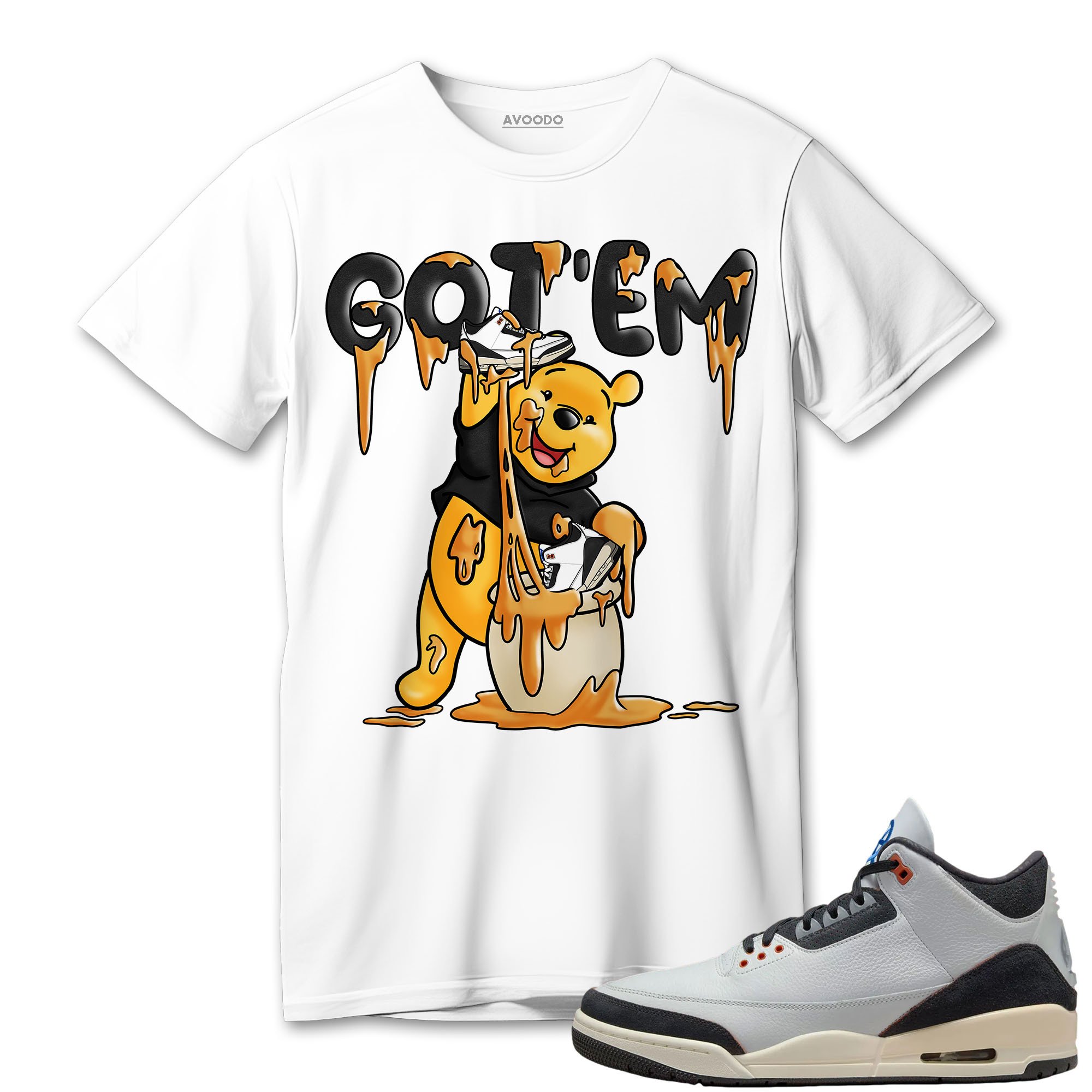 AJ 3 Quai 54 T-Shirt Match Got Em Winnie The Pooh