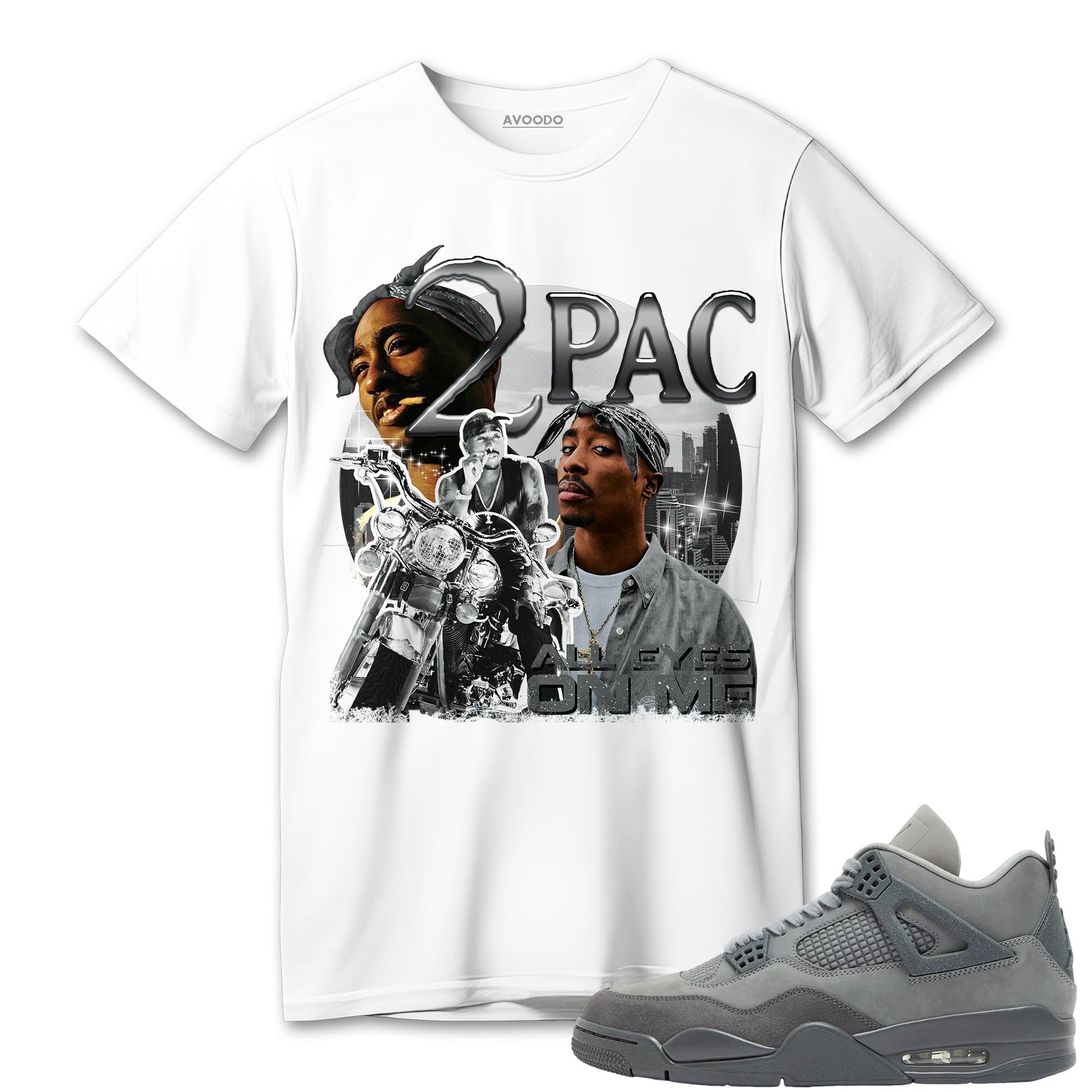 AJ 4 Paris OLP T-Shirt Match 90s Pac Shakur