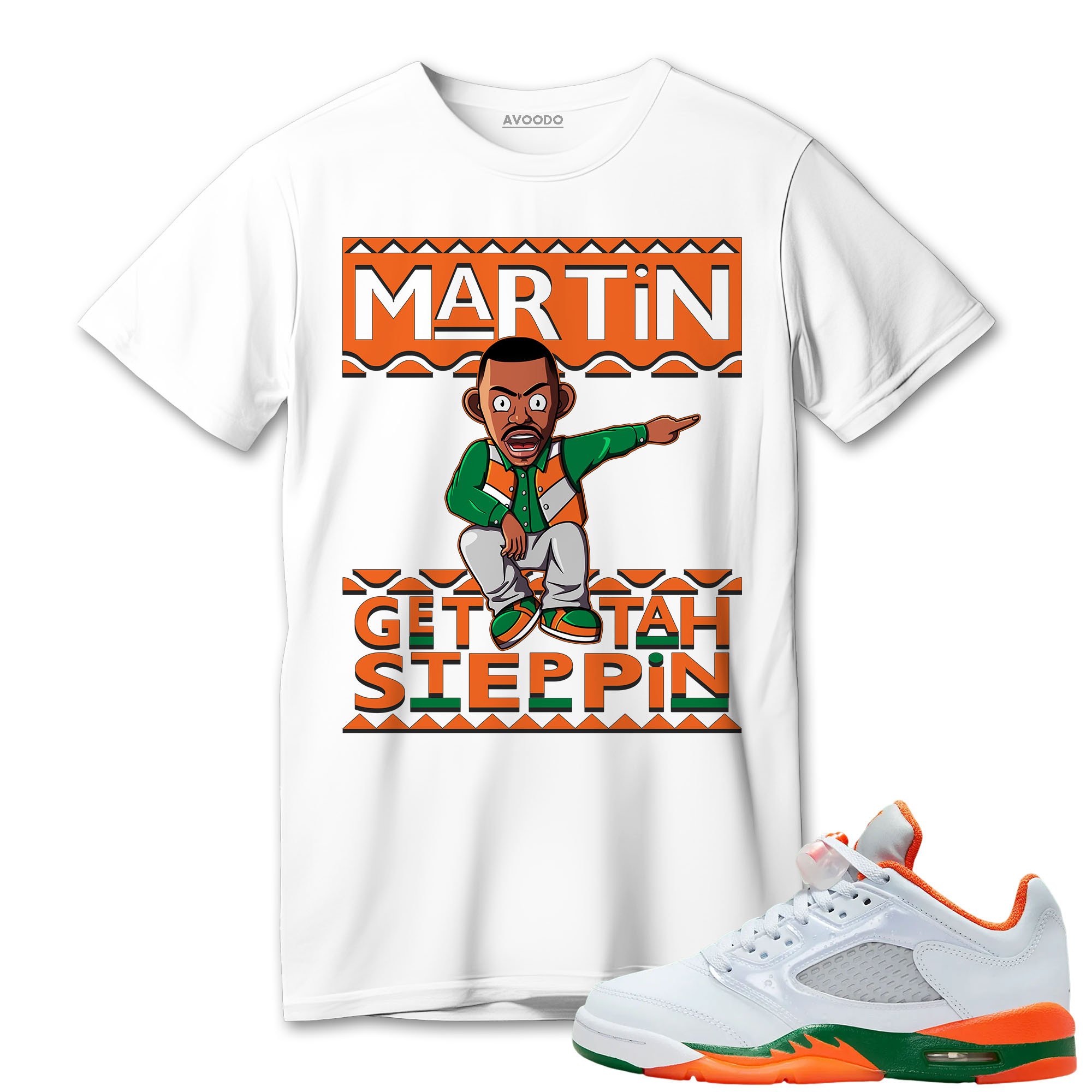 AJ 5 MAM Hurricanes T-Shirt Match Martin Get Tah Steppin