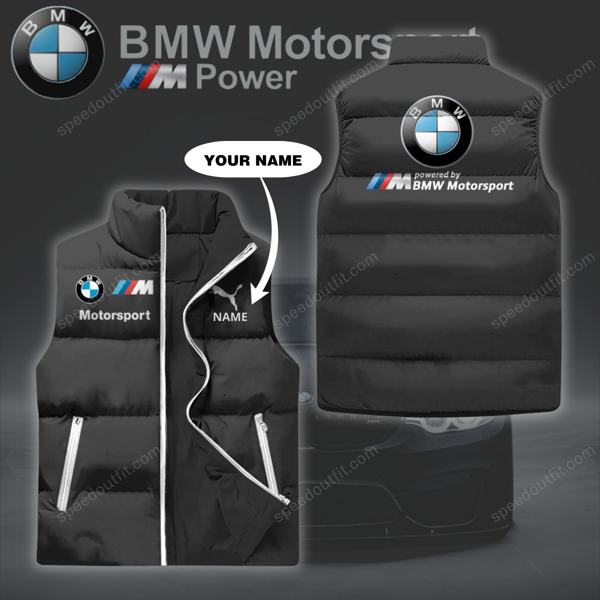 High Quality Printed Customize Men Sleeveless Down Jacket BMW-C290-11102021