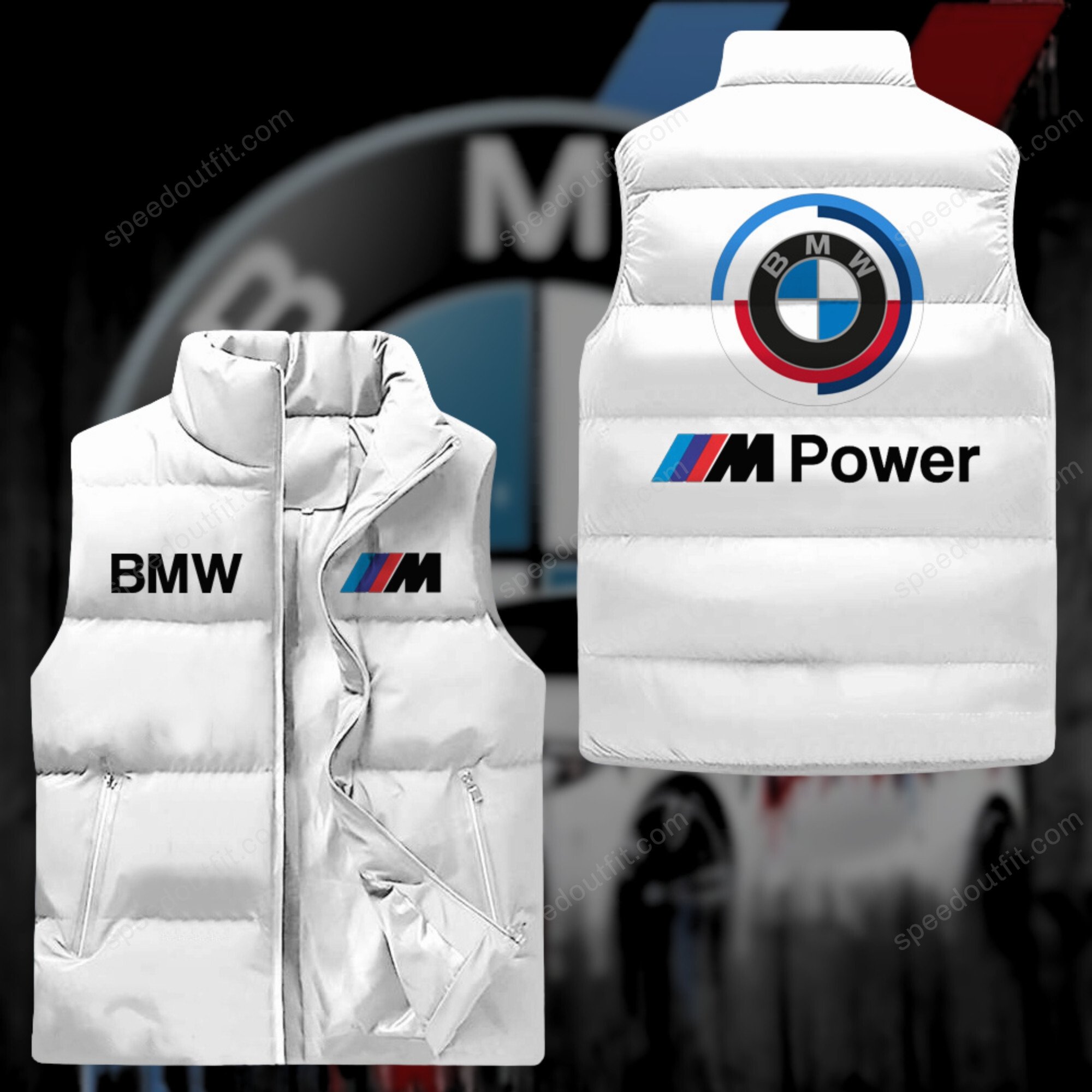 High Quality Printed Men Sleeveless Down Jacket BMW-C290-11102002