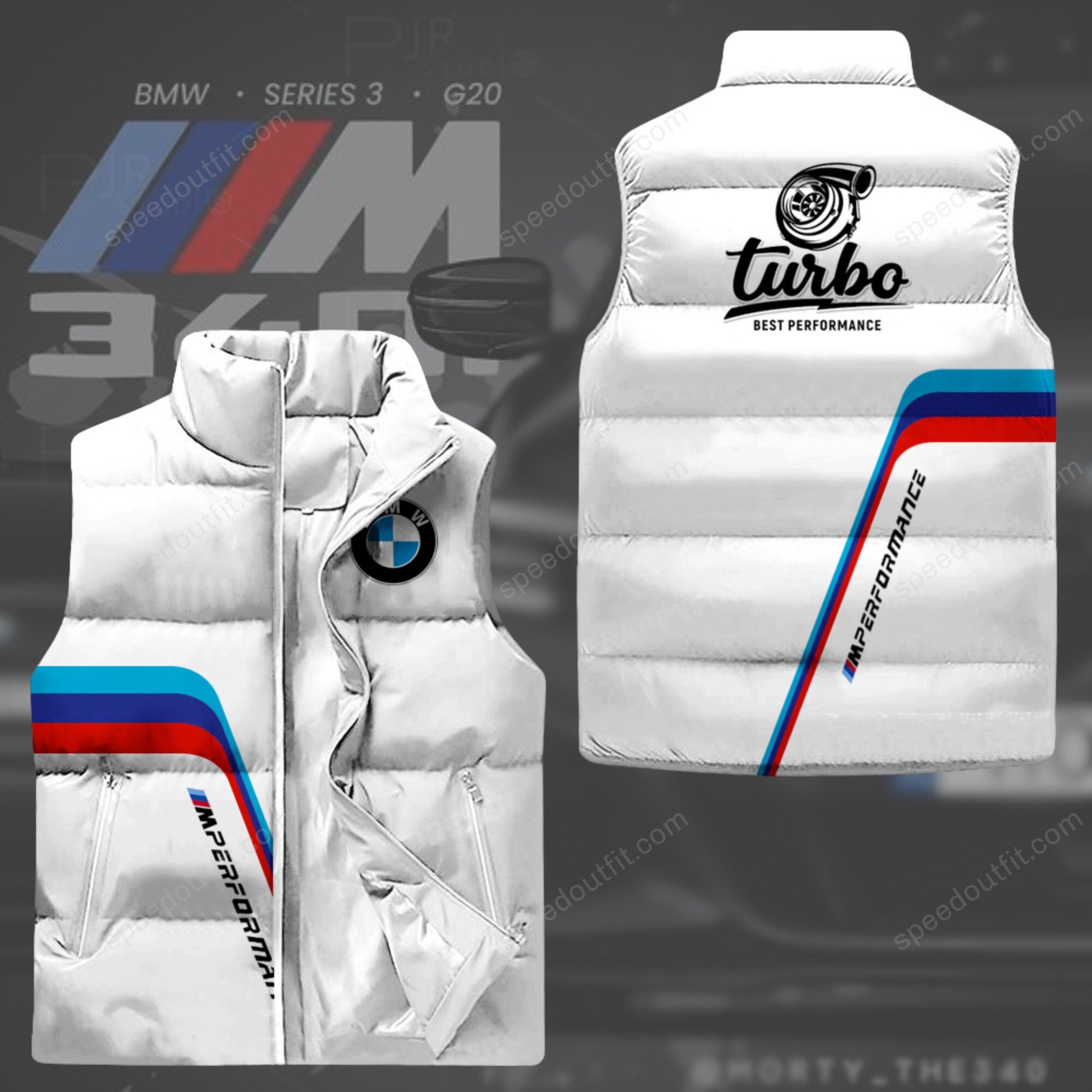 High Quality Printed Men Sleeveless Down Jacket BMW-C290-11102007