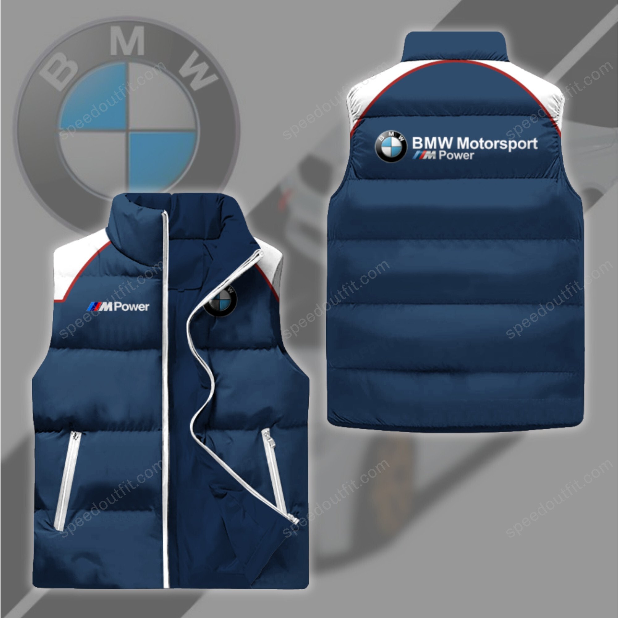High Quality Printed Men Sleeveless Down Jacket BMW-C290-11102015