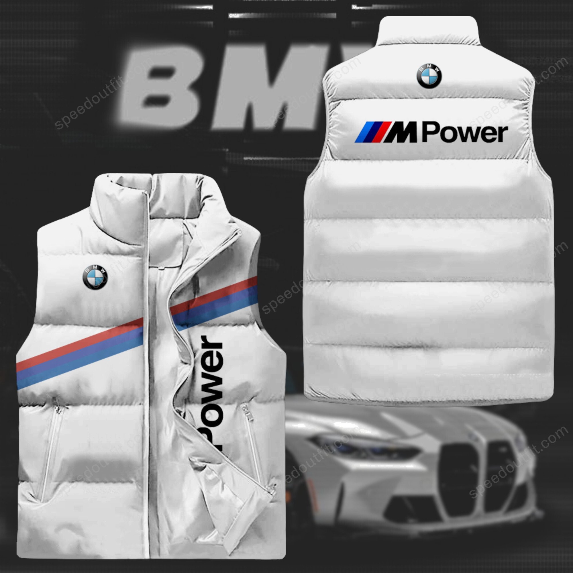 High Quality Printed Men Sleeveless Down Jacket BMW-C290-11102016