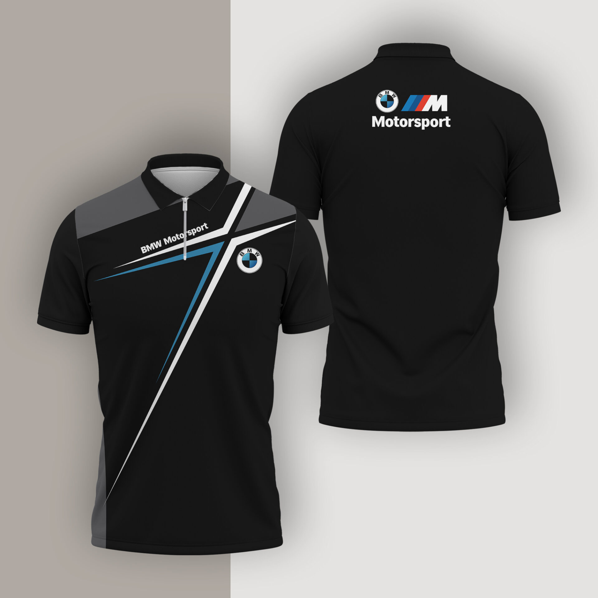 High Quality Printed Men's Zip-Polo-Shirt-VA2406141215ZPO