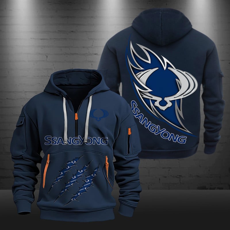 SsangYong Motor DMHT0483 Zip Hoodie Multicolor